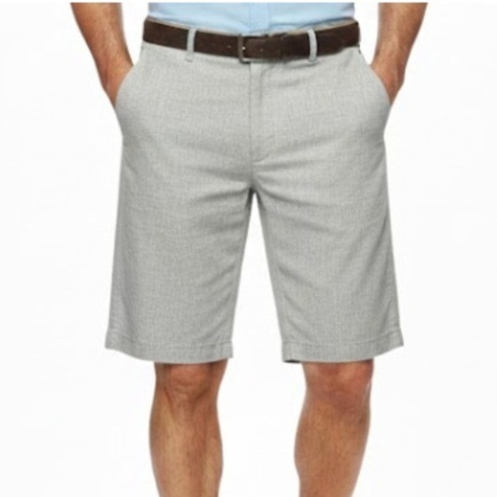 14th & Union Nordstrom Mens 33 Slim Fit Linen Blend Light‎ Gray Shorts Casual